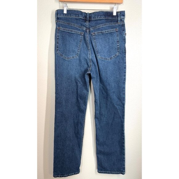 Abercrombie & Fitch 90s Straight Leg Ultra High Rise Jeans Sz 10 R 30 Blue Denim - Picture 6 of 12